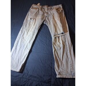 Levis Silver Tab Mens 38x30 Straight Jeans Light Wash Denim Classic Fit Distress